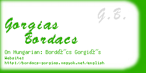 gorgias bordacs business card